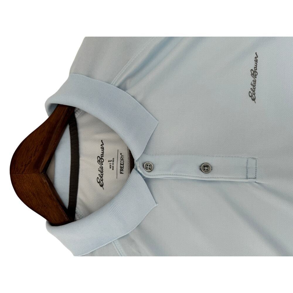 Eddie Bauer Men's Freestone Polo Shirt Light Blue Size L - Picture 8 of 8